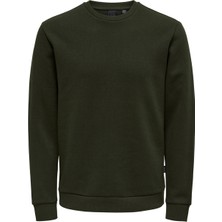 Only & Sons Bisiklet Yaka Koyu Gri Erkek Sweatshirt 22018683_ONSCERES Crew Neck Noos
