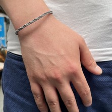 Modasilvers 1000 Ayar Gümüş Tilki Kuyruğu El Örmesi Kazaz Erkek Bileklik