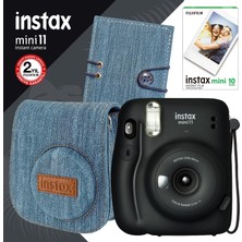 Instax Mini 11 Siyah Fotoğraf Makinesi ve Jean Aksesuarlı Seti 2