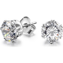 Chavin ,Tek Zirkon Taş ,Çelik Unisex Küpe 4mm. ai09-4mm