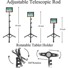 Xinhang Cep Telefonu St Spad Tripod St Kat Tablet Tripod Montaj Yüksekliği Ayarlanabilir 20 Ila 60 Inç 360 Derece (Yurt Dışından)