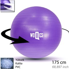 WOQES 65cm Pilates Topu Yüksek Kalite PVC Şişirme Pompası Hediyeli