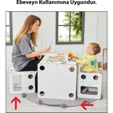 Minera 0-6 Yaş Saka Ahşap Montessori Çocuk Oyun, Çalışma ve Aktivite Masası ve Sandalyesi Seti