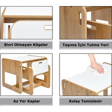 Minera 2-4 Yaş Kumru Ahşap Montessori Çocuk Oyun, Çalışma ve Aktivite Masası ve Sandalyesi
