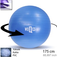 WOQES 65cm Pilates Topu Yüksek Kalite PVC Şişirme Pompası Hediyeli