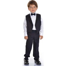 Mnk Baby Saten Yaka Kuşaklı Yelekli Erkek Çocuk Takım Elbise ile Özel Günlere Hazır