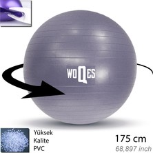 WOQES 65cm Pilates Topu Yüksek Kalite PVC Şişirme Pompası Hediyeli