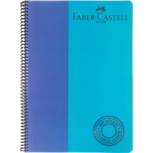 Faber-Castell 1 adet Bicolor Spiralli Plastik Kapak Defter 80 Yaprak Kareli 5075000128