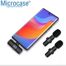 Microcase 2li Type-C Profesyonel Wireless Kablosuz Röportaj Yaka Mikrofonu Lavalier - AL3009