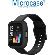 Microcase Oppo Realme Watch 36 mm Önü Açık Tasarım Rubber Kılıf - Siyah