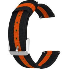 Markacase Samsung Gear SPORT(SM-R600) Için Şeritli Pantheon Kordon Siyah Turuncu