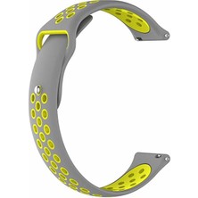 Markacase Huawei Watch Gt Için Delikli Silikon Kordon Kayış Gri Sarı