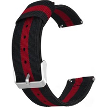 Markacase Samsung Gear S2 Classic Için Şeritli Pantheon Kordon Siyah Kırmızı