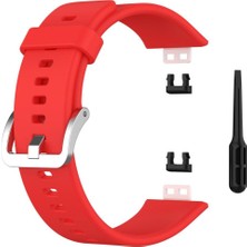 Markacase Huawei Watch Fit Için Silikon Kordon Kırmızı