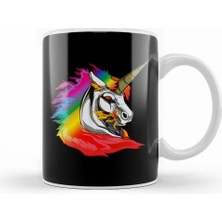 Humuts Cute Metal Rainbow Unicorn Metallic Mythical Horse Kupa Bardak Porselen