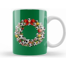 Humuts Football Multiface Christmas Wreath Kupa Bardak Porselen