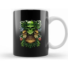 Humuts Marijuana Skulls Kupa Bardak Porselen