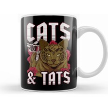 Humuts Funny Cats & Tats Inked Tattoo Obsessed Cat Lover Kupa Bardak Porselen