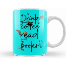 Humuts Books Funny Coffee Drinks Lover Gift Quote   Vintage Retro Rainbow Style Kupa Bardak Porselen