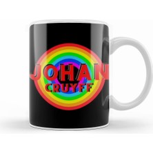 Humuts Johan Cruyff   Vintage Retro Rainbow Style Kupa Bardak Porselen