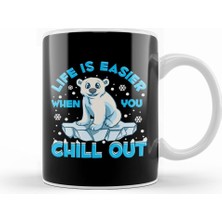 Humuts Life Is Easier When You Chill Out Polar Bear Pun Kupa Bardak Porselen