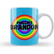 Humuts Brandon Phillips Carton Art   Baseball Gifts Vintage Retro Rainbow For Boys And Dad Kupa Bardak Porselen