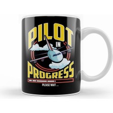 Humuts Funny Pilot In Progress Please Wait Airplane Pilot Kupa Bardak Porselen