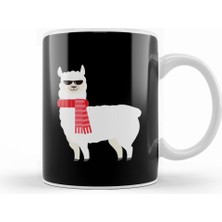 Humuts Cute & Adorable Llama With Cool Sunglasses Kupa Bardak Porselen