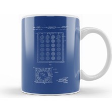 Humuts Twister Game Patent Blueprint Foley Kupa Bardak Porselen