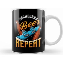 Humuts Funny Snowboard Beer Repeat Snowboarding Kupa Bardak Porselen