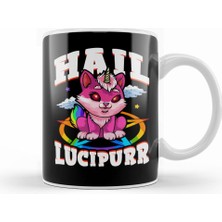 Humuts Hail Lucipurr Cat Rainbow Unicorn Kitty Satanic Kupa Bardak Porselen