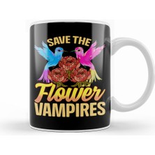 Humuts Save The Flower Vampires Adorable Hummingbird Pun Kupa Bardak Porselen