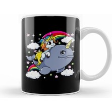 Humuts Unicorn Riding Narwhal Adorable Unicorn Of The Sea Kupa Bardak Porselen