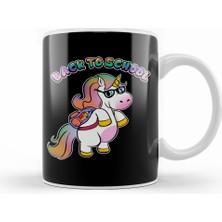 Humuts Cute Back To School Unicorn Student With Backpack Kupa Bardak Porselen