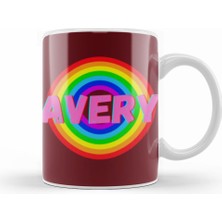 Humuts Avery Name Personalized Custom   Vintage Retro Rainbow Style Design Gift Baby Gift For Her Kupa Bardak Porselen