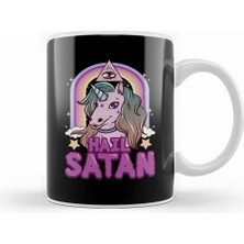 Humuts Funny Hail Satan Unicorn Rainbow Satanic Pun Kupa Bardak Porselen