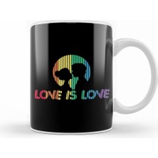 Humuts Adorable Love Is Love Colorful Rainbow Silhouette Kupa Bardak Porselen