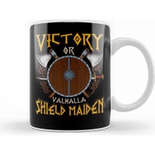 Humuts Victory Or Valhalla Shield Maiden Female Warrior Kupa Bardak Porselen