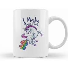 Humuts Unicorn I Make Magic Farts Pixel Art Kupa Bardak Porselen