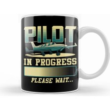 Humuts Pilot In Progress Please Wait Airplane Pilot Kupa Bardak Porselen