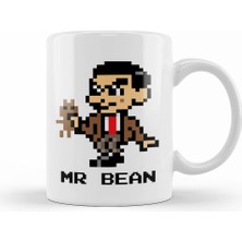 Humuts Mr Bean Pixel Character Kupa Bardak Porselen