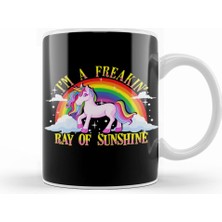 Humuts Funny I M A Freakin Ray Of Sunshine Unicorn Kupa Bardak Porselen