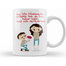 Humuts Sevgililer Günü Sevgiliye Hediye 0252 Kupa Bardak Porselen