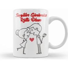 Humuts Sevgililer Günü Sevgiliye Hediye 0246 Kupa Bardak Porselen