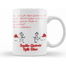 Humuts Sevgililer Günü Sevgiliye Hediye 044 Kupa Bardak Porselen