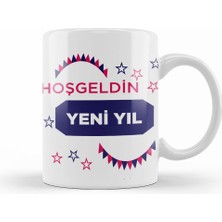 Humuts Yılbaşı Yeni Yıl Konseptli Mutlu Yıllar Hediye 010 Kupa Bardak Porselen