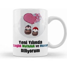 Humuts Yeni Yıl Hediyesi Mutlu Yıllar 04 Kupa Bardak Porselen
