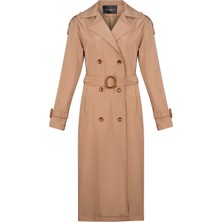 Dewberry Z6737 Dewberry Bayan Trençkot-Açık Camel