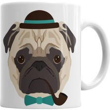 Humuts Pug Perfil Kupa Bardak Porselen