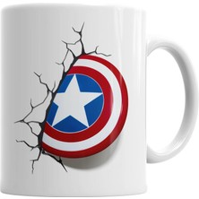 Humuts Captain America Shield    Kupa Bardak Porselen